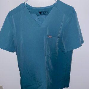 Figs Aqua Blue Scrub Top and Matching Bottoms